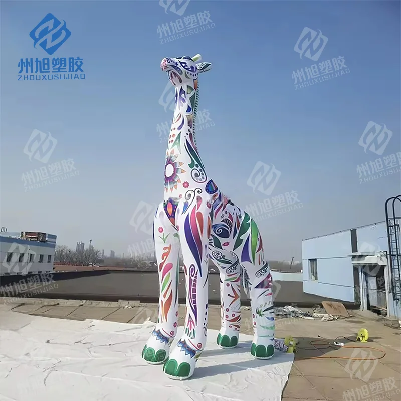 

Factory Custom Inflatables Outdoor Advertising Giant Inflatable Colorful Giraffe for commercial promotion event