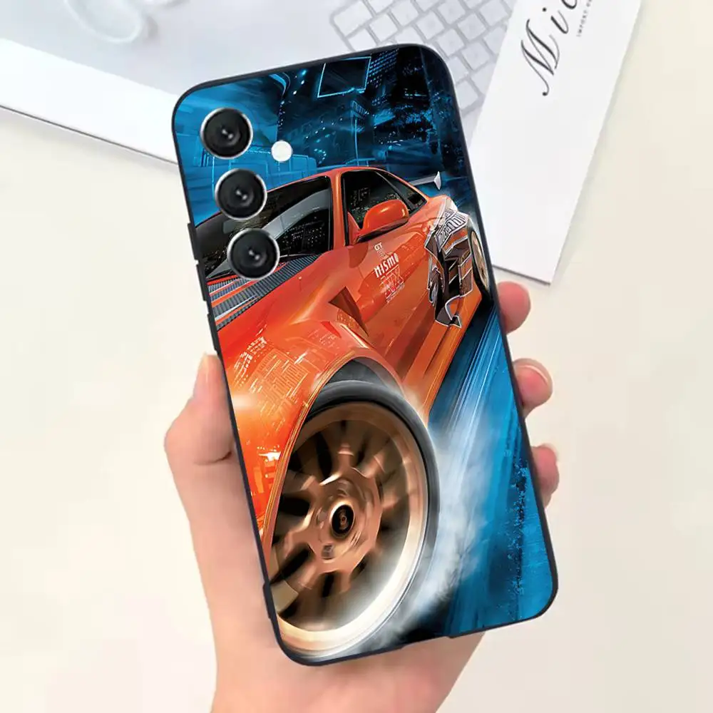 حافظة هاتف F-Fast F-Furious لهاتف سامسونج جالاكسي A73,31,32,72,41,53,52,71,22,5G,Note,J7,8,9 غطاء أسود ناعم