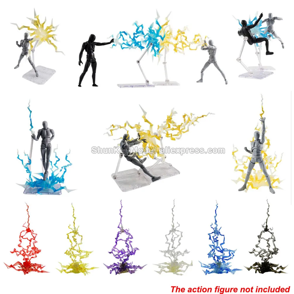 

Lightning Thunder Effect For 1/144 RG HG 1/100 MG RE Model 1/12 3.75" Tamashii Action Figure Stand Base Holder Dolls Toys