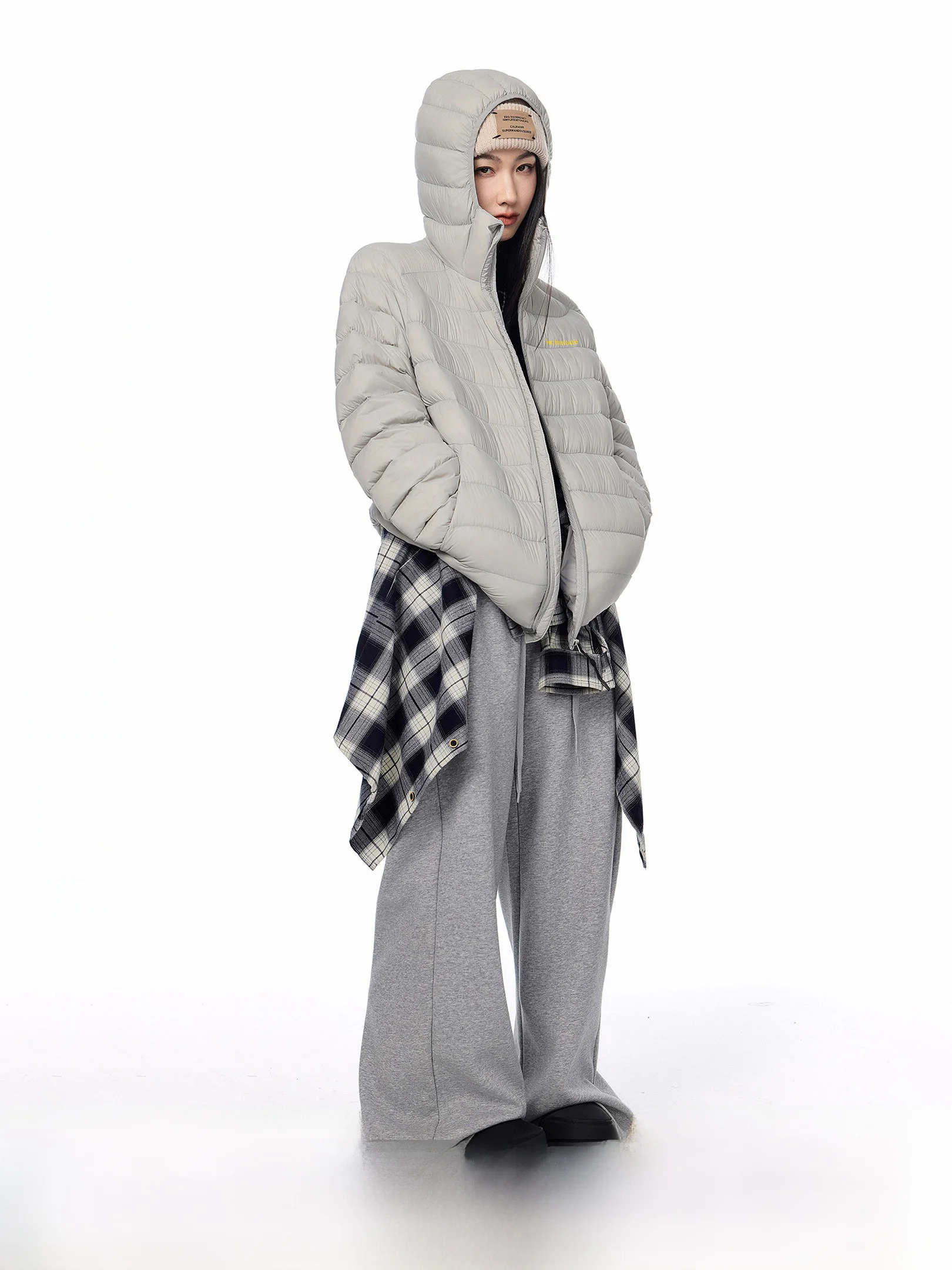 

Ich Mode American Retro 90 White Du Down Rib Cage Down Jaet Женская зимняя легкая теплая верхняя одежда с капюшоном