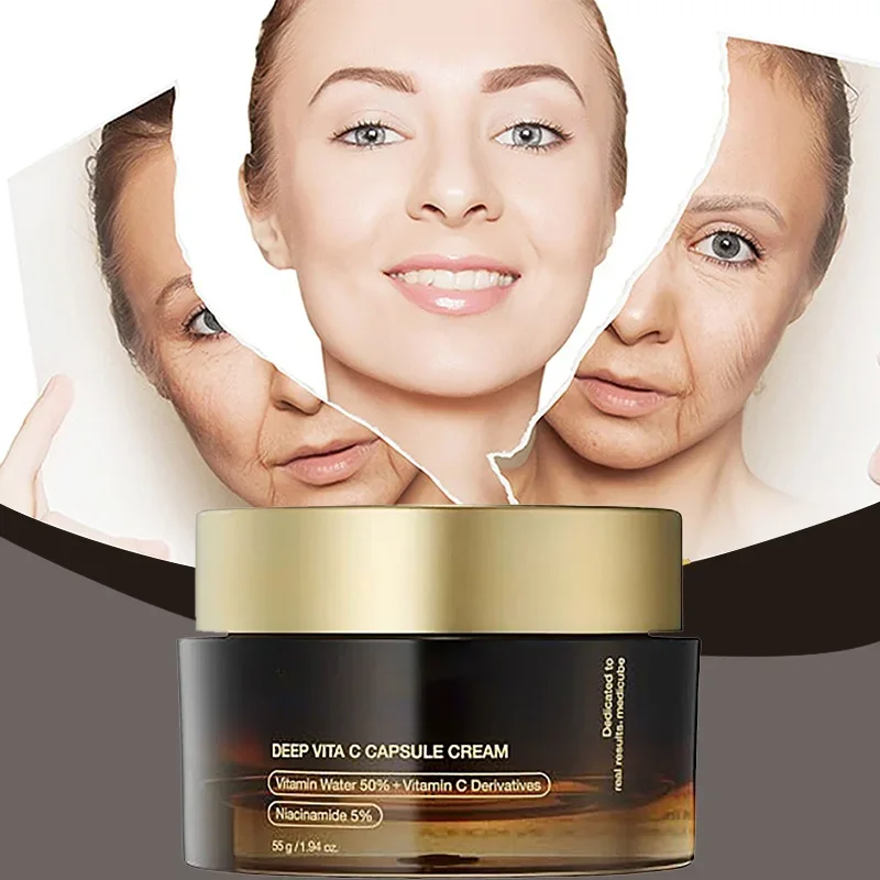 

Deep Vita C Capsule Cream,Collagen Niacinamide Vitamin C Face Moisturizer Anti Wrinkle Gel,Firming Repairing Skin Care,Fade Spot
