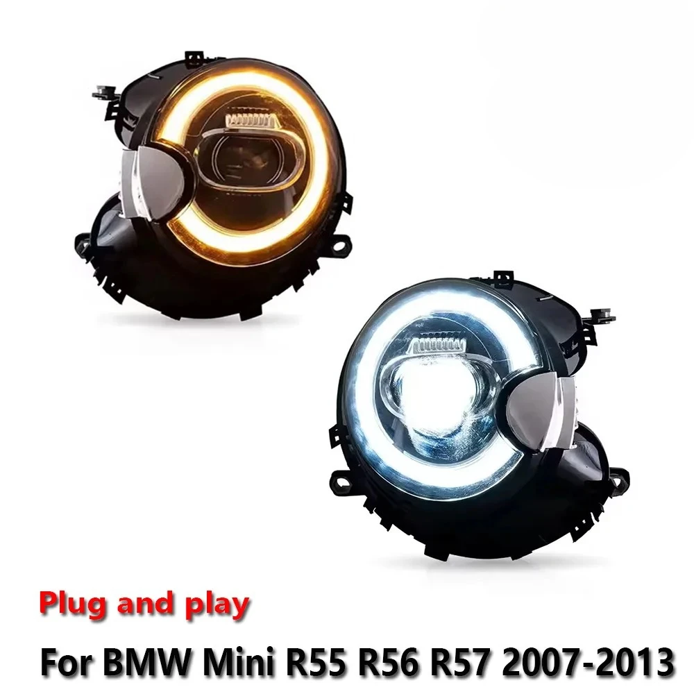 

Светодиодные фары для BMW Mini R55 R56 R57 2007-2013 с ДХО, стоп-сигналом и указателем поворота, установка Plug and Play