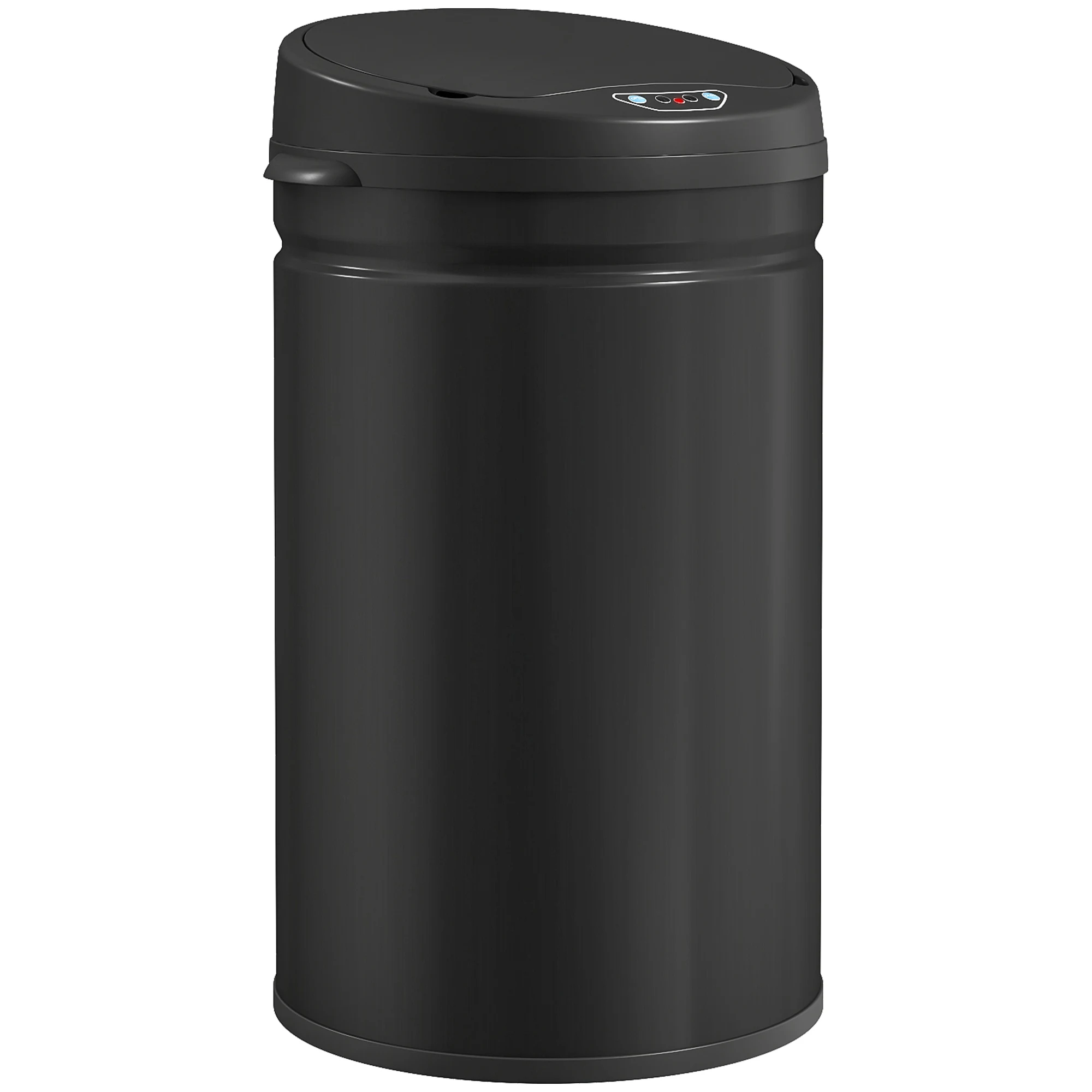 HOMCOM Cubo de Basura Cocina Automático 30 L Sensor Infrarrojo Cierre Automático Antihuellas Acero Inoxidable Negro