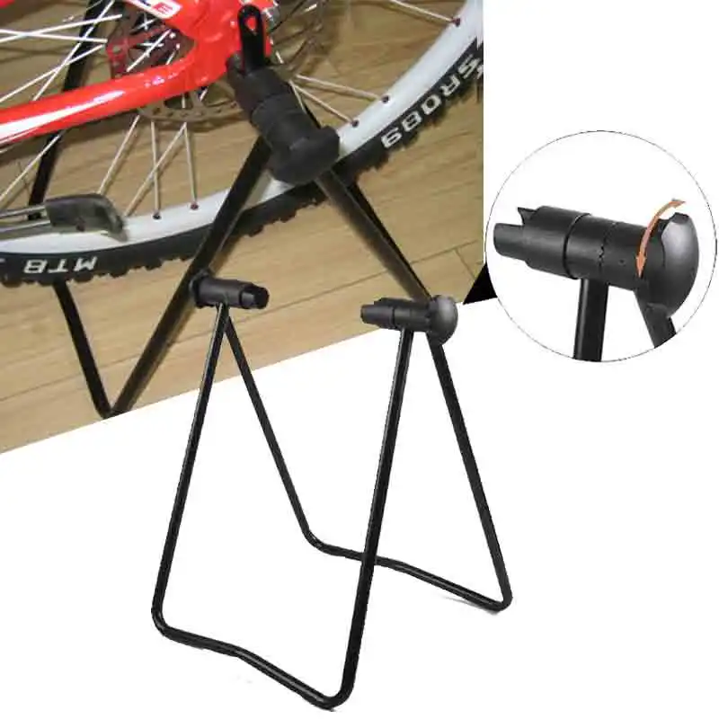 

Universal Foldable Bicycle Bike Display Rack Triangle Wheel Hub Repair Stand KickStand For Vertical Parking Bike Accessories