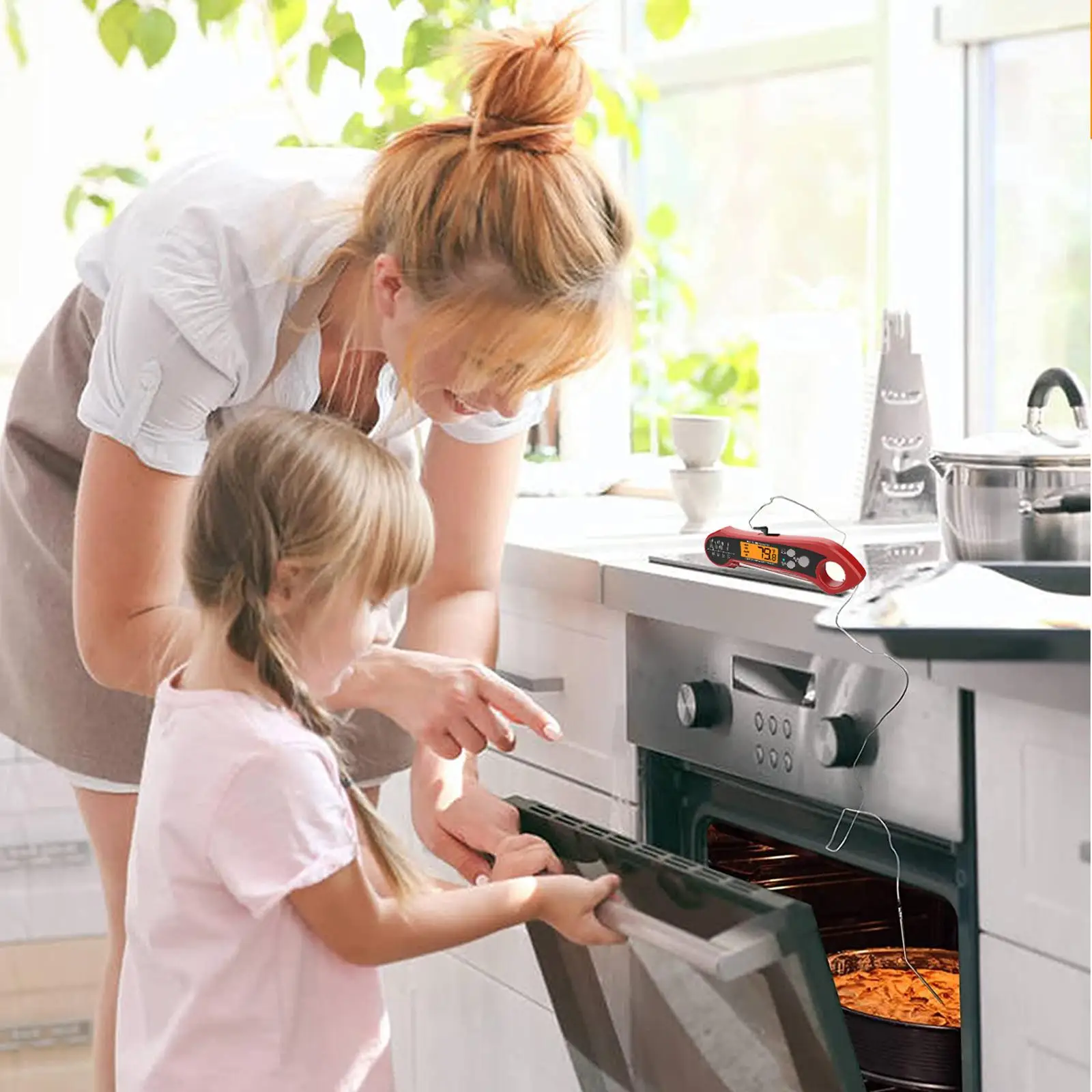 , with Probe -58°Fto 572° Reading for Frying bbq and kitchen Smoker Oven