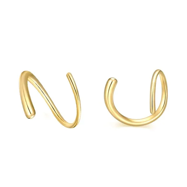 

Toposh New Design 14k Gold Swirl Ring Earrings Spiral Pull Through Earrings Simple Small Cartilage Wrapped Earrings Body Accesso