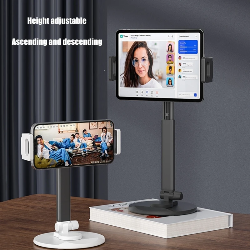 Support tablette Stable M17B, Base lestée, bras Flexible pour support bureau, protections tampons