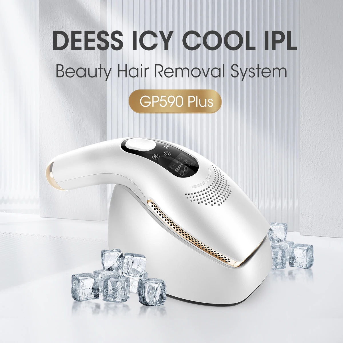 DEESS 590 Plus Infinite Flash IPL E-light OPT Ice Cold Painless Laser Hair Removal Device Skin rejuvenation beauty 3-In-1 3Lens