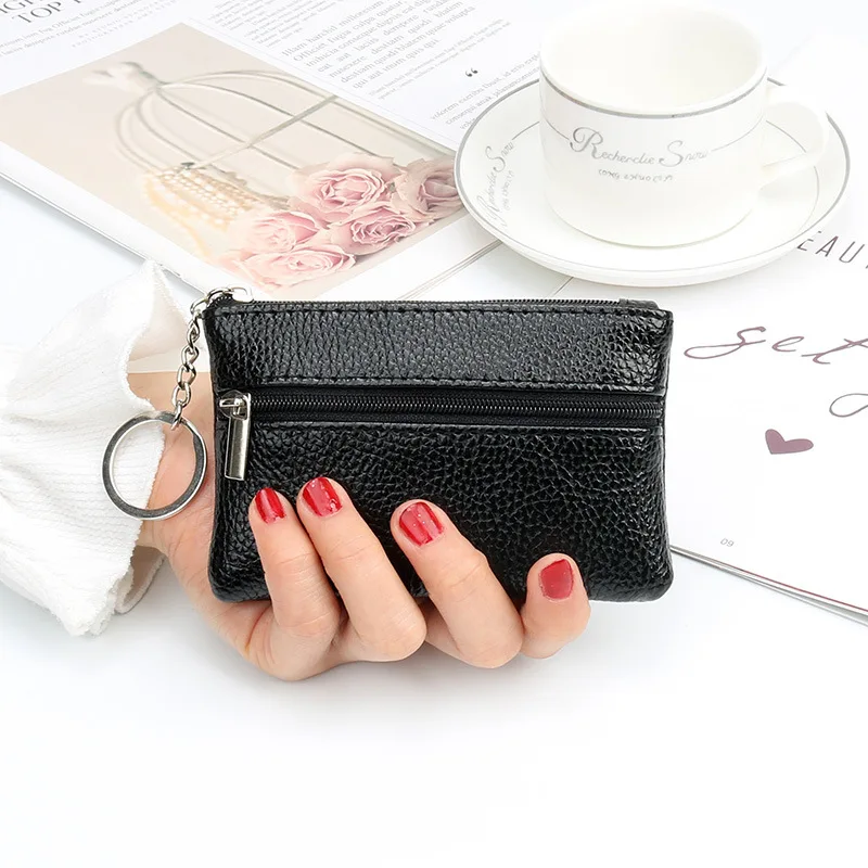 Korean version wallet, mini fashion coin purse, women's thin and short handbag, women's key bag, card bag, coin bag, trendy image 4