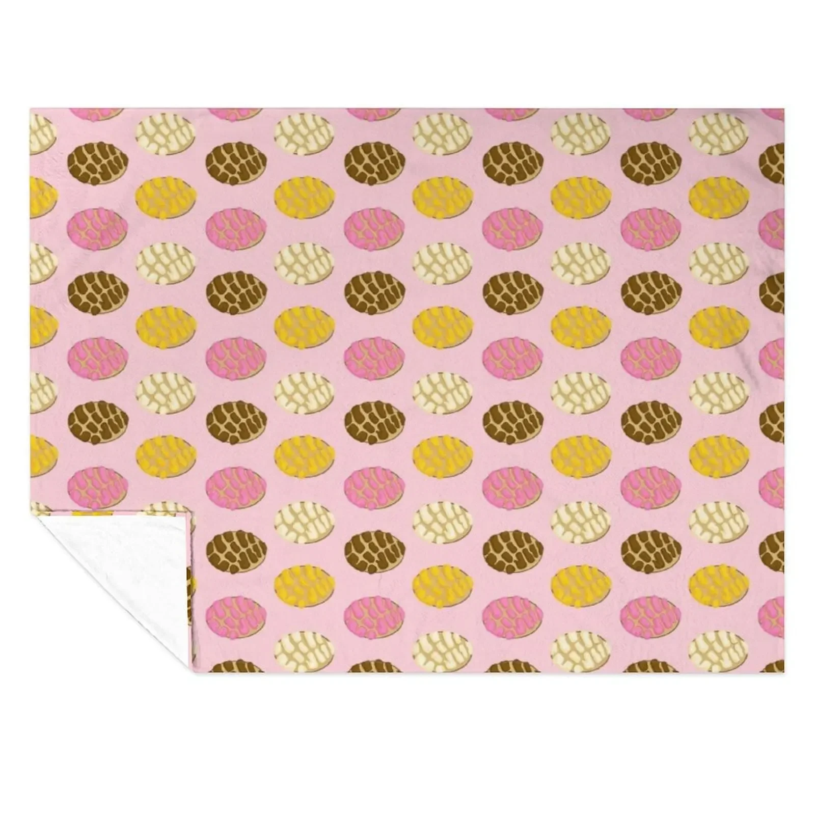 

Latino Concha Mexican Bread Pan Dulce Pink Throw Blanket wednesday Summer Hairys Blankets
