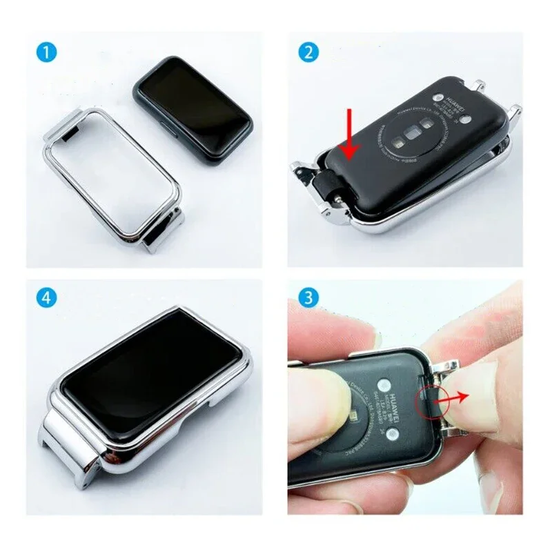 Strap Case Protector for Huawei Band 9 Nylon Breathable Bracelet+Metal Cover for huawei band 8 Wristband Protective Shell Frame