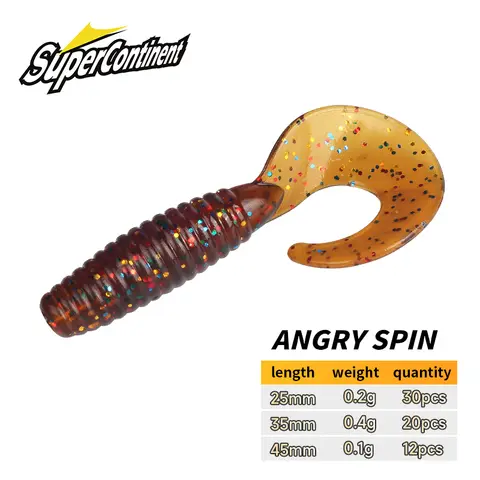 Appât souple supercontinent en colère 25mm 35mm 45mm leurres de pêche en plastique Silicone ver Moggot Grub leurre coulant leurres