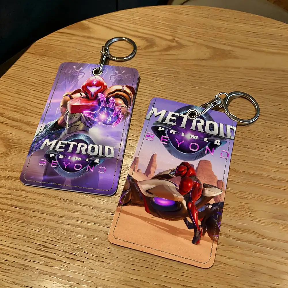 Game M-Metroid P-Prime-S 4 Card Holder Keychain Key Ring Door Lock Access Protective Case For Security Gift