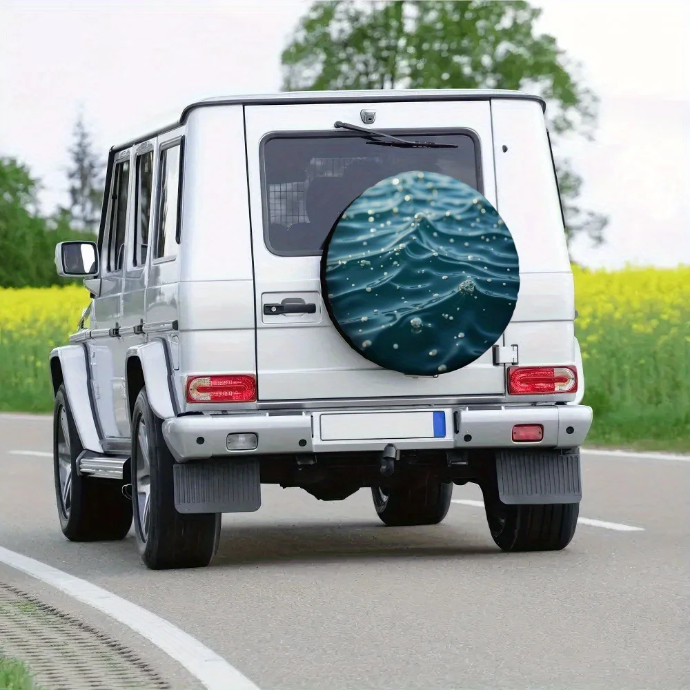 1pc, High Quality Tire Cover Shinning Sea Versatile Polyester,Without Electricity Camping Perfect For Outdoor Parking Tire Cover