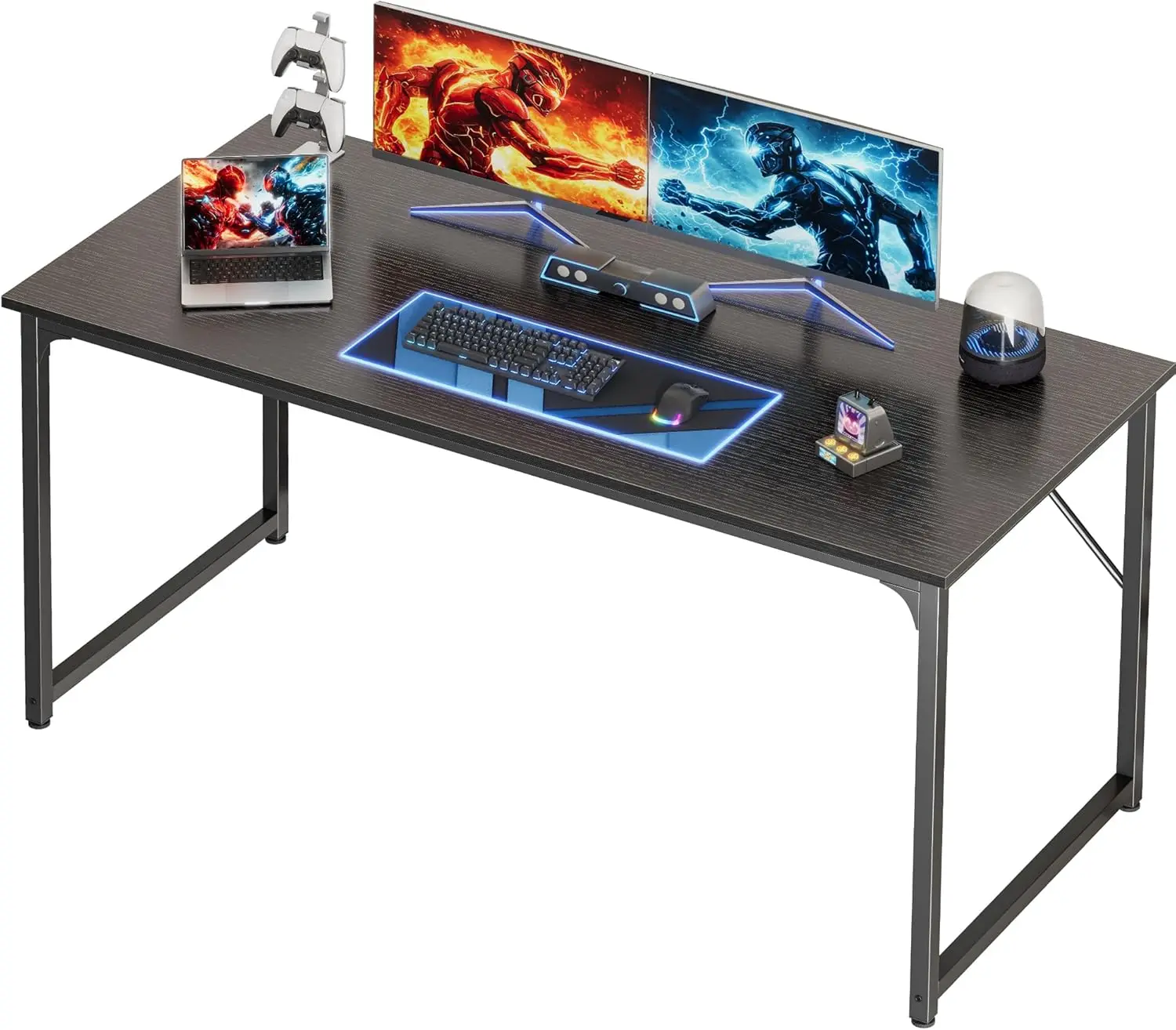 

55x24 Inch Computer Desk with Deeper Desktop, Gaming Office Writing Desk for Home, Black