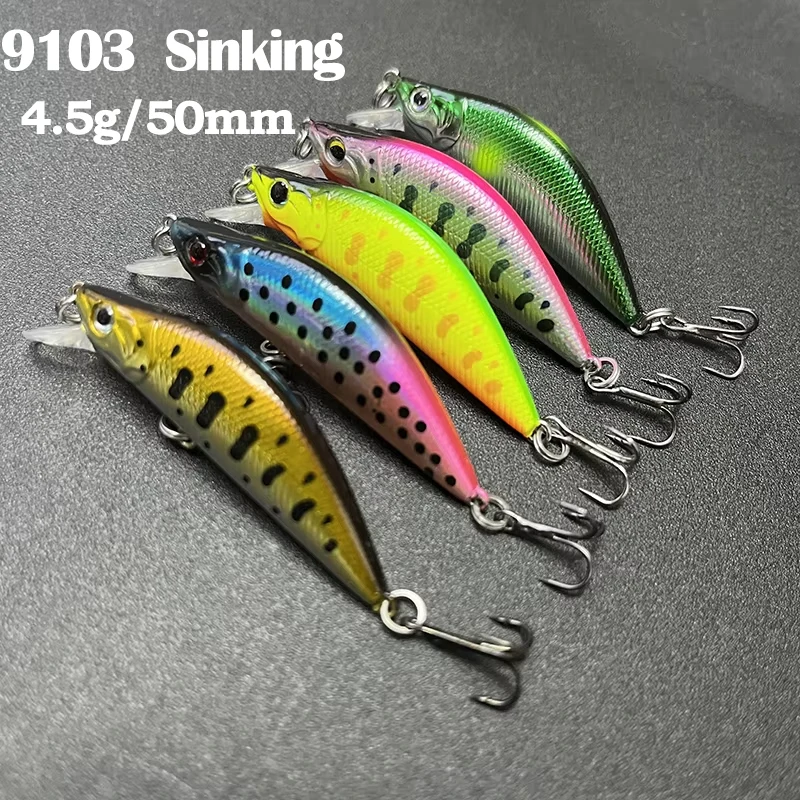 Hot Selling Trout Fishing Lures 50mm 4.5g Sinking Minnow Lure 50S Artificial Hard Bait Freshwater Fishing Twitch Bait Equipment