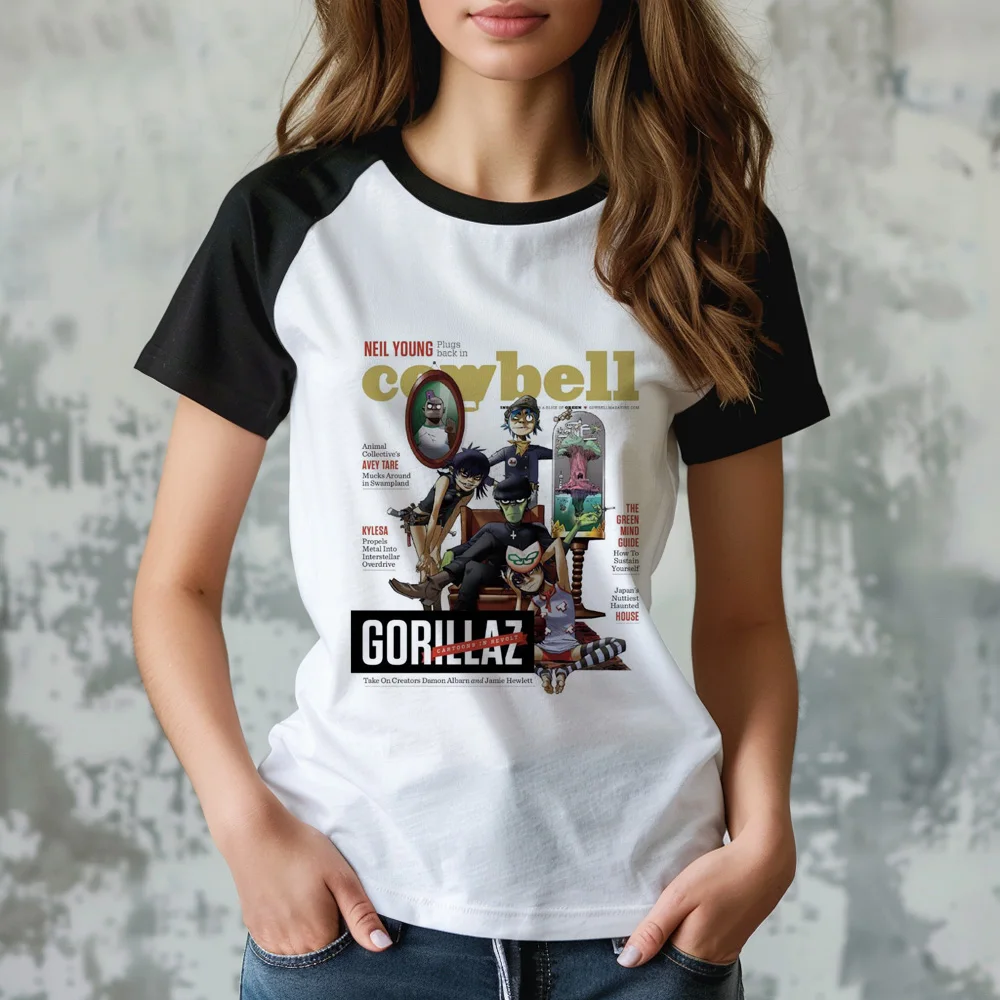 Gorillaz Tee women anime graphic designer top female funny anime graphic clothes