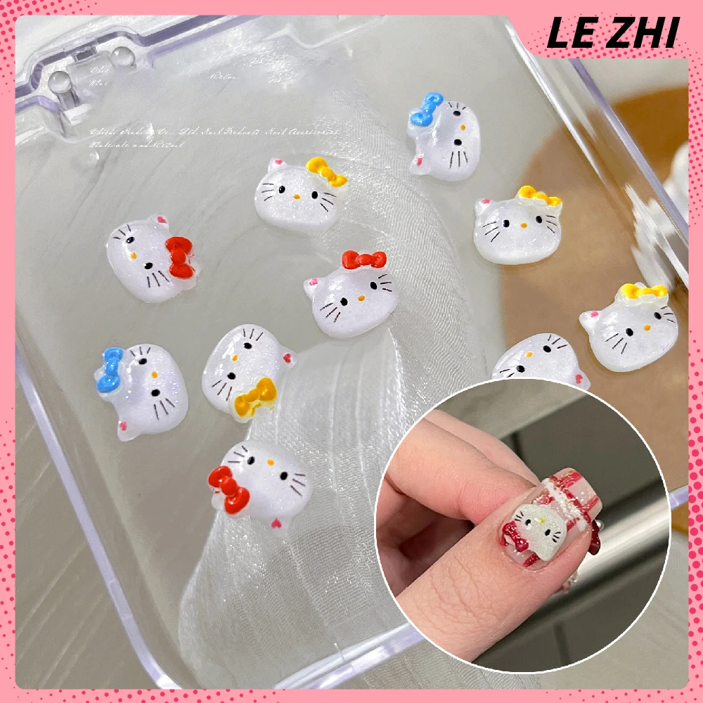 Hello Kitty Stereoscopic Nail Accessories Resin Nail Art Bulk Manicure Ewelry DIY Supplies Sweet Cartoon Jewelry Supplies