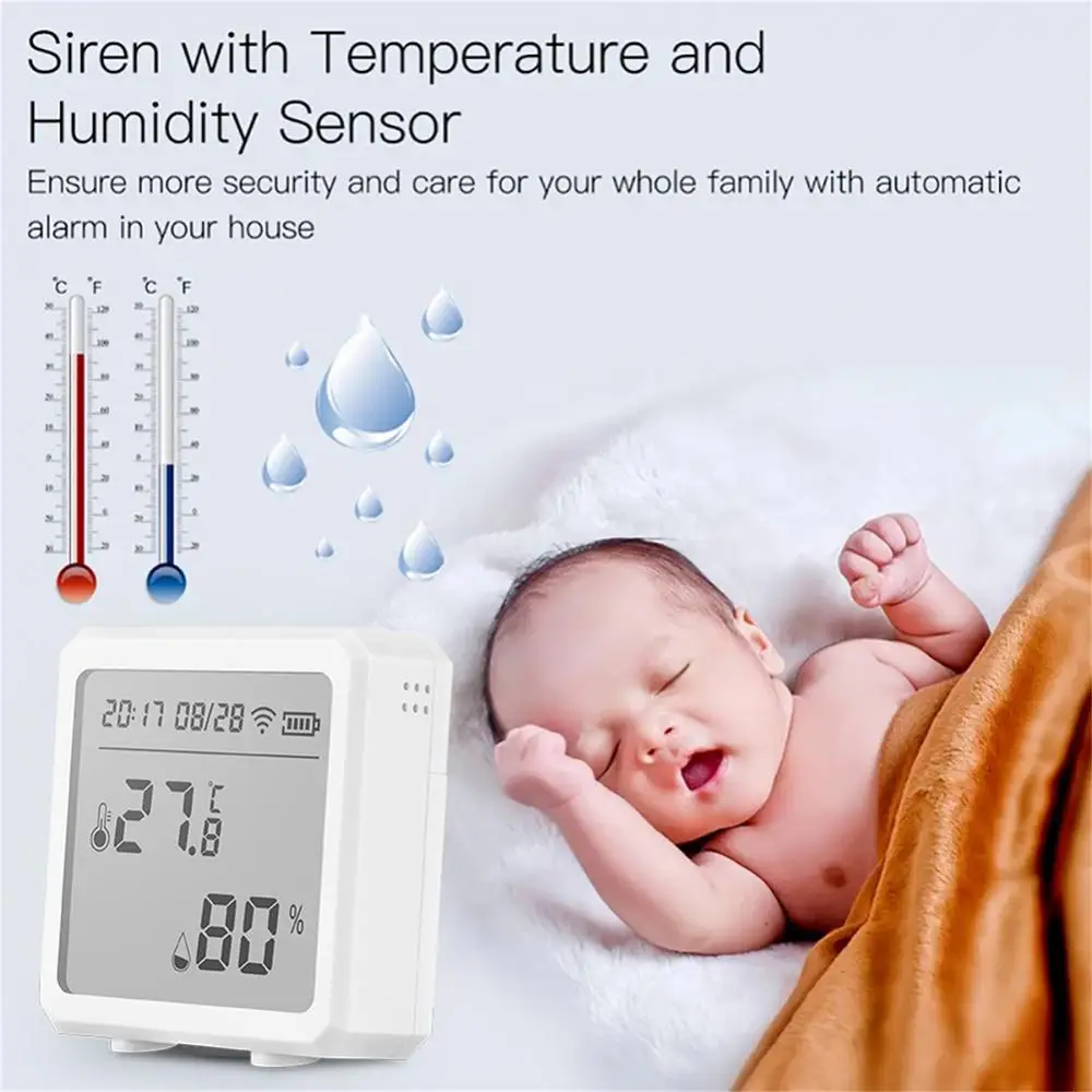 1~5PCS Tuya Smart Temperature Humidity Sensor Wireless Smart Thermometer Hygrometer LCD Screen Work with Alexa Hey