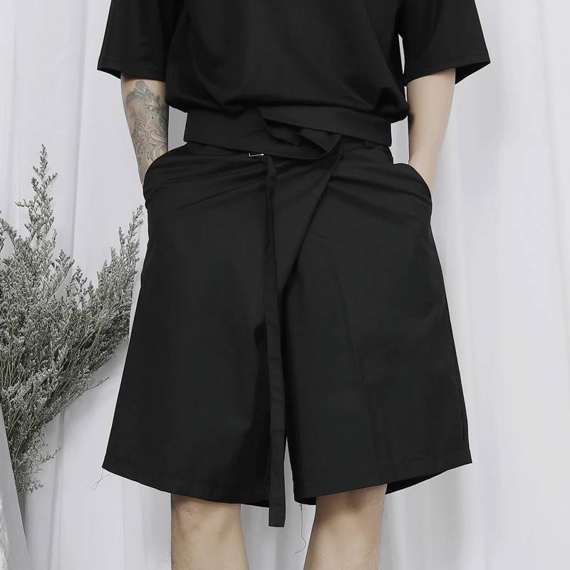 Men's Shorts New Summer Japanese Personality Asymmetrical Design Fashion Casual Large Size Suit Shorts