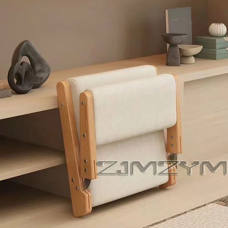 كرسي تاتامي ياباني مسند ظهر سرير من الخشب الصلب مقعد بدون أرجل نافذة الخليج أريكة استرخاء واحدة كرسي أرضي أثاث غرفة النوم البراز