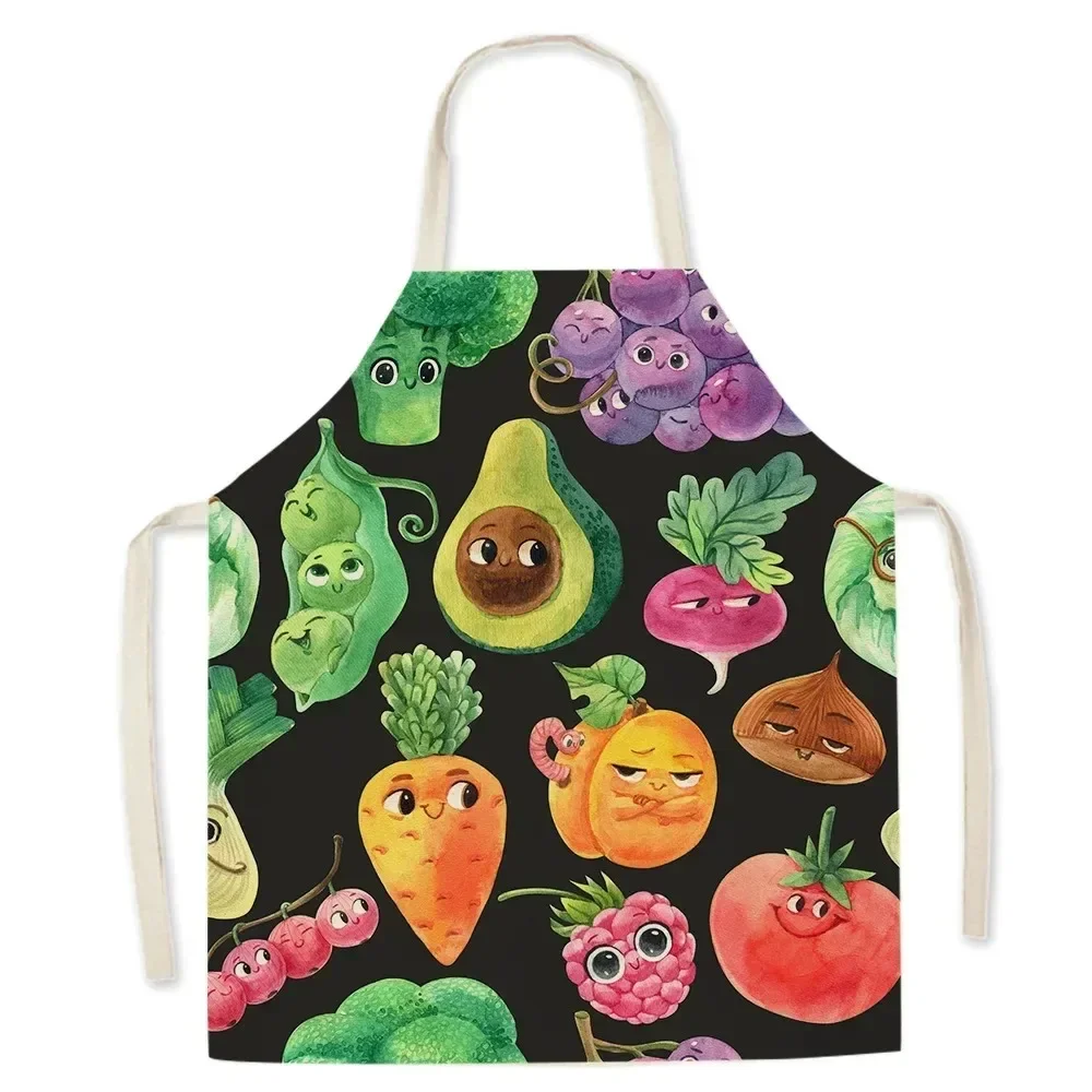 Cute gourmet burger fries pizza pattern kitchen cooking apron men\'s sleeveless women\'s cooking baking bib