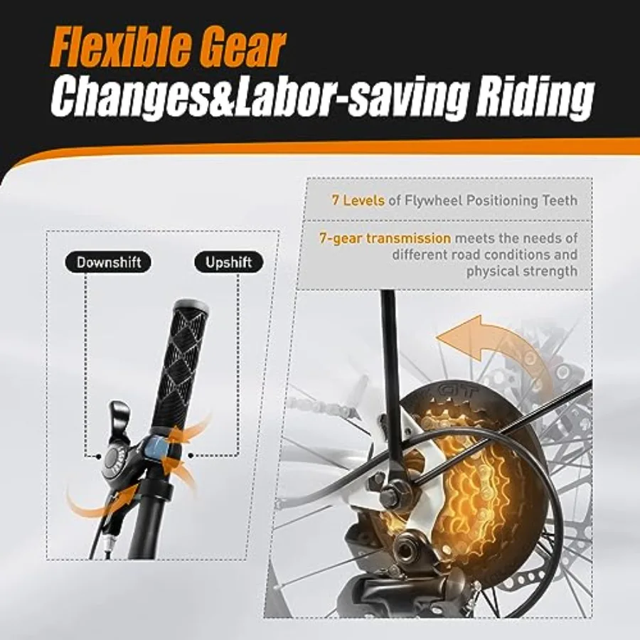 Bicicletta pieghevole da 20 pollici per pendolarismo urbano con 7 marce di velocità Design compatto per riporre e trasporti facili Attacco manubrio anteriore regolabile