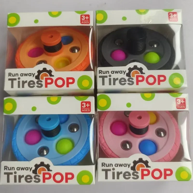 Pop Fidget Toy Spring Mechanism Bubble Pop Rubber Tire Fidget Gyro Toys Spring Mechanism Bubble Pop Rubber Tire for Birthday