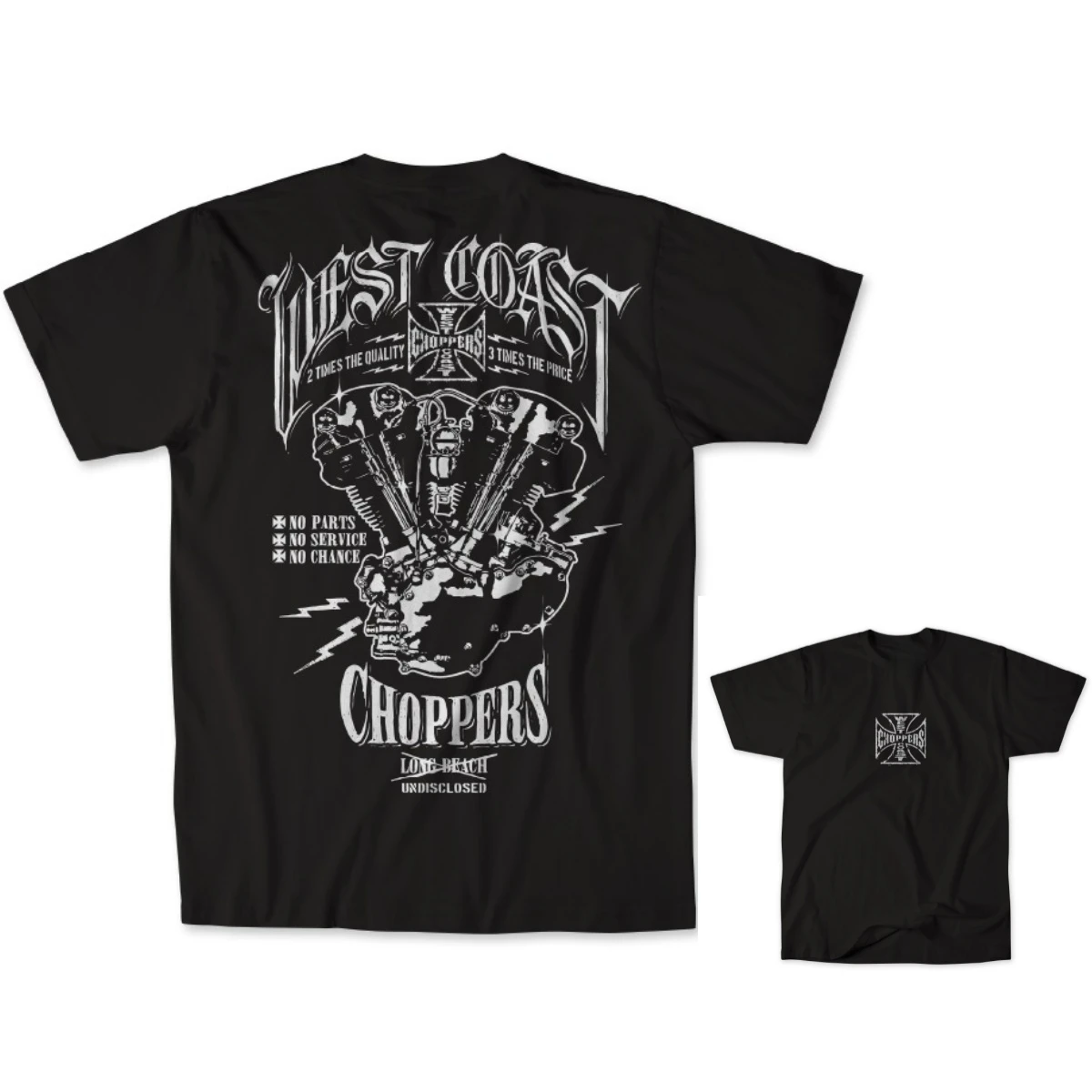 WCC West Coast Choppers Retro Motorcycle Brand Graphic Tee Cotton Mens Womens T-Shirt Streetwear