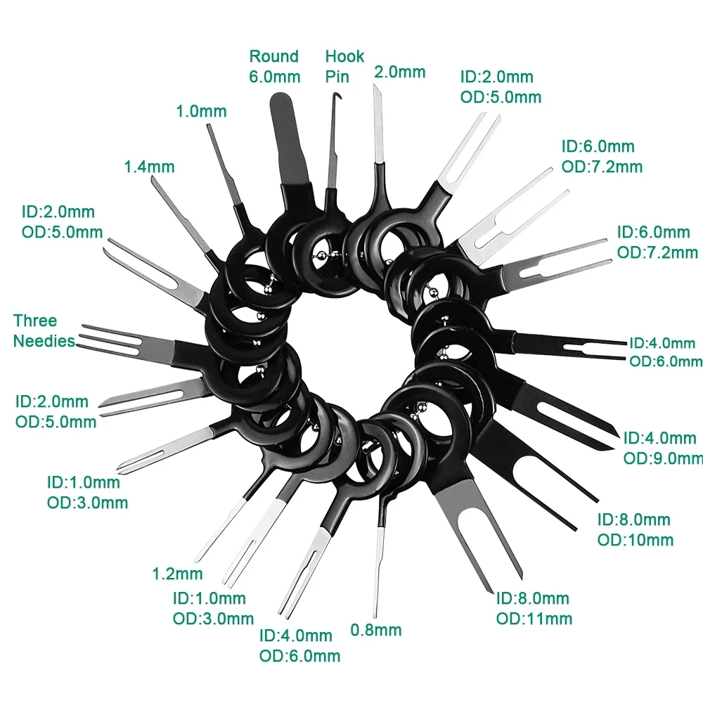 11/36Pcs Car Terminal Removal Repair Tools Electrical Wiring Crimp Connector Pin Extractor Kit Keys Automotive Plug Pullers