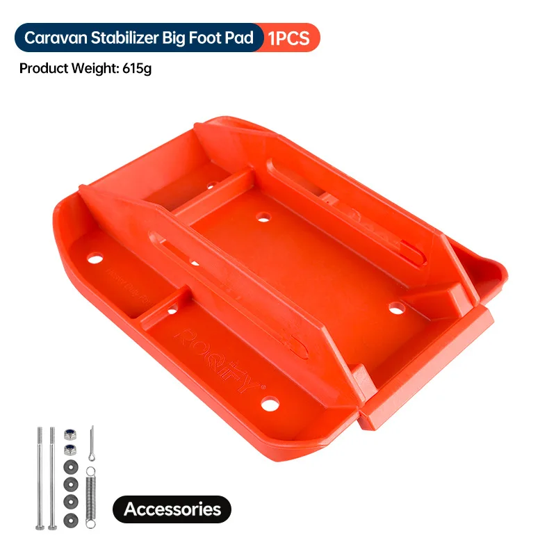 4PCS RV Jack Pads, Stabilizer Outrigger Foot Plates, Compatible with ALKO, Heavy Duty Reinforced Nylon for Camper Trailer,Orange