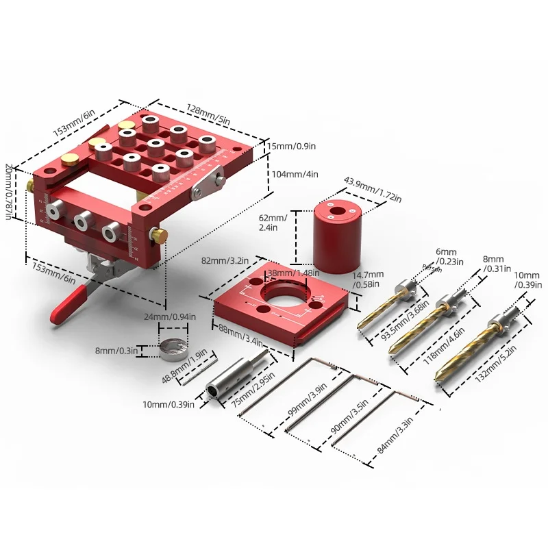 

Дырокол 3в1 с калибровочными весами и несколькими сверлами для прецизионного сверления в деревообрабатывающих проектов