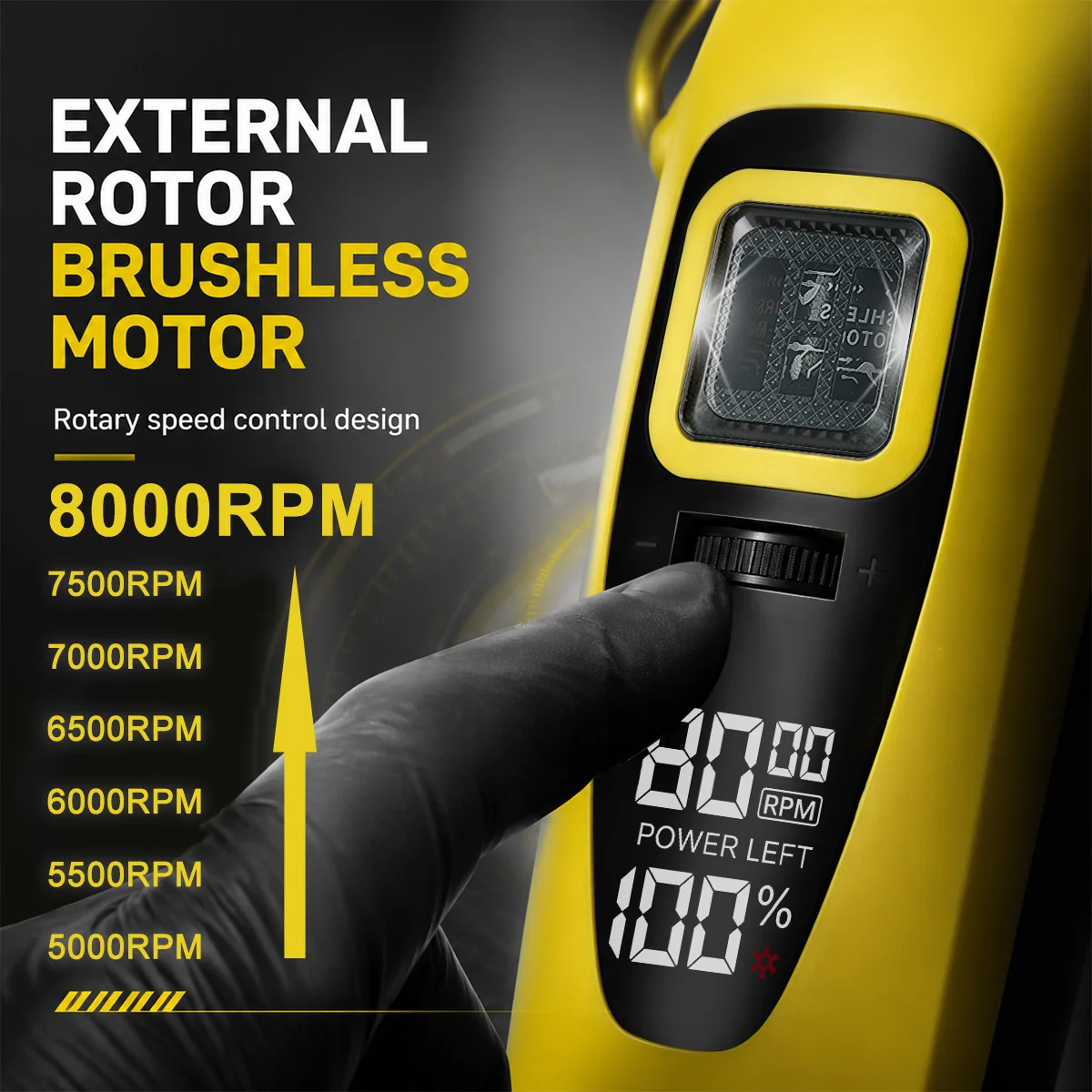 Kemei 1960 Professional Hair Clipper Cordless 8000RPM External Rotor Brushless Motor DLC Blade LED Display Men's Haircut Machine