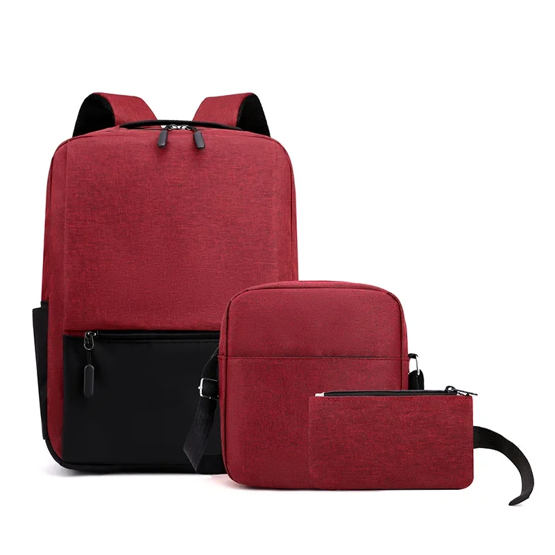 Sac à Dos Simple de Grande Capacité Rechargeable par USB, Sacoche pour Ordinateur, Trois Pièces, pour Voyage d'Affaires, pour Femme, Nouvelle Mode