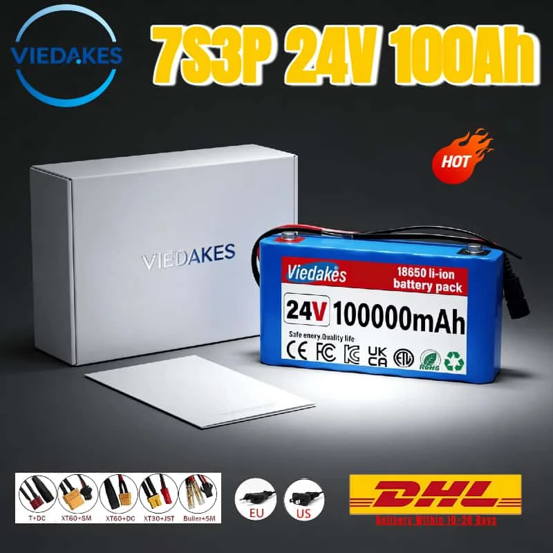 

Bestseller7S3P 18650 fast charging Li-ion Battery Pack High Cycle Life 24V 100Ah Power Bank for Golf Cart Club Fleet Daily Use