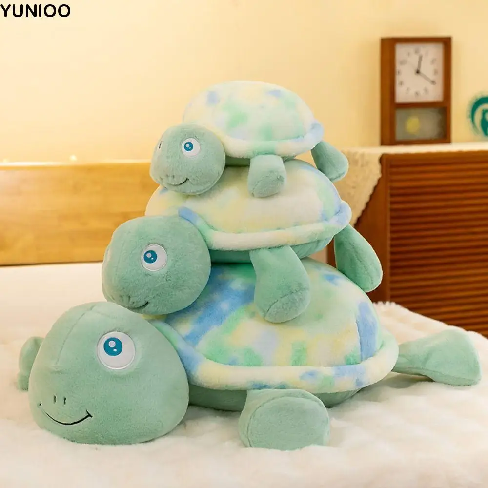 

Stuffed Doll Rainbow Turtle Plush Doll Fluffy Collection Green Turtle Plush Toy Cute Cartoon Sea Turtle Animal Doll
