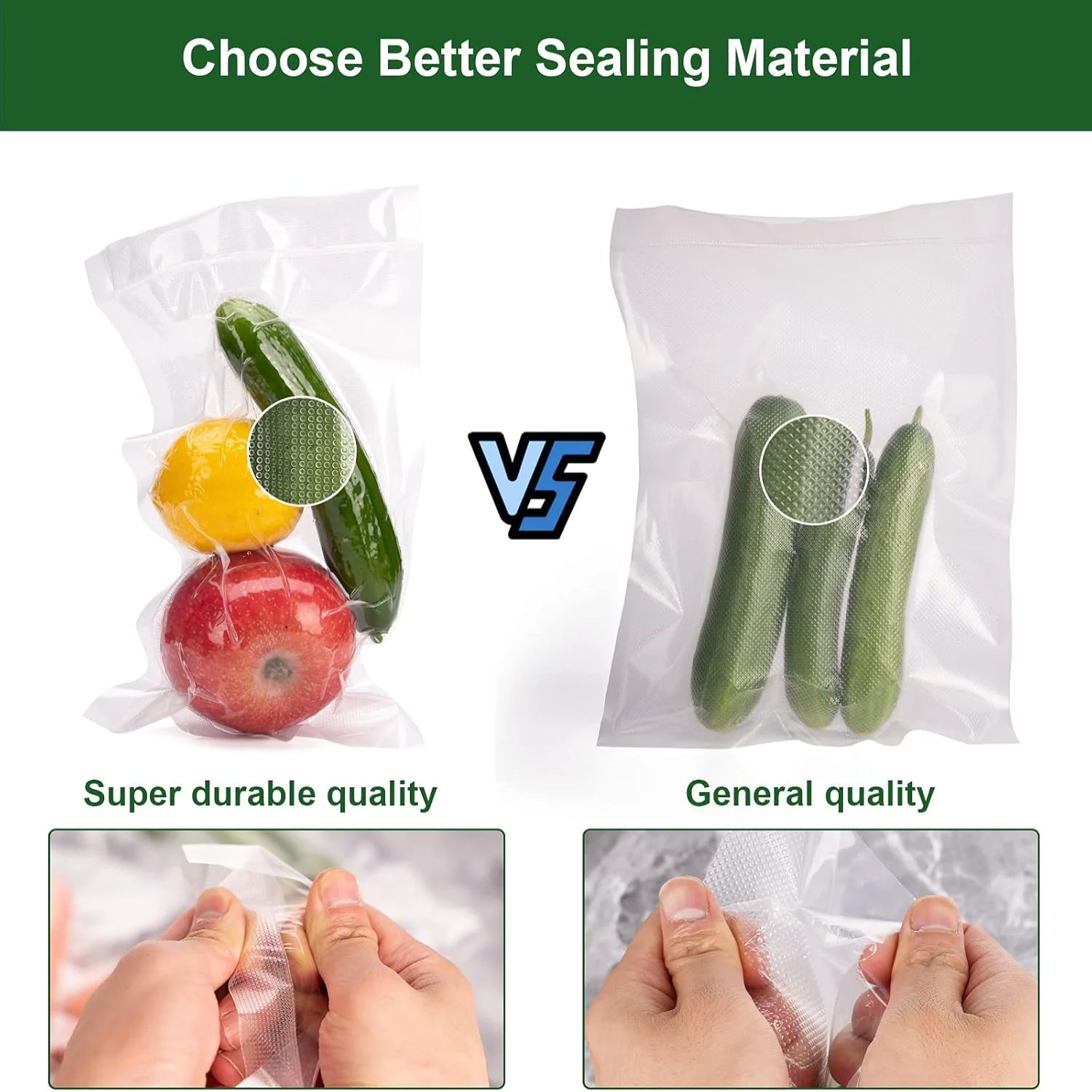 أكياس ختم مفرغة للأغذية، أكياس فريزر بينت، أكياس مكنسة بحجم اللون، 200 لتر، 6 × 10 بوصة، منع ثقب شديد التحمل، مكنسة فيديو سوس