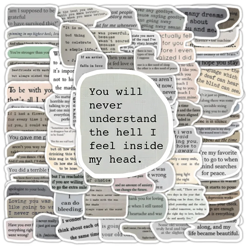 103PCS English Phrase Stickers - Waterproof for DIY Journal, Scrapbook & Daily Decor(Anime Worlds Store)