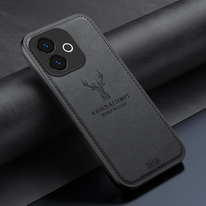 

For OPPO A5 Pro Case Luxury Deer Head Cloth Texture Frosted Soft Edge Cover For OPPO A5Pro Shockproof Bumper Funda