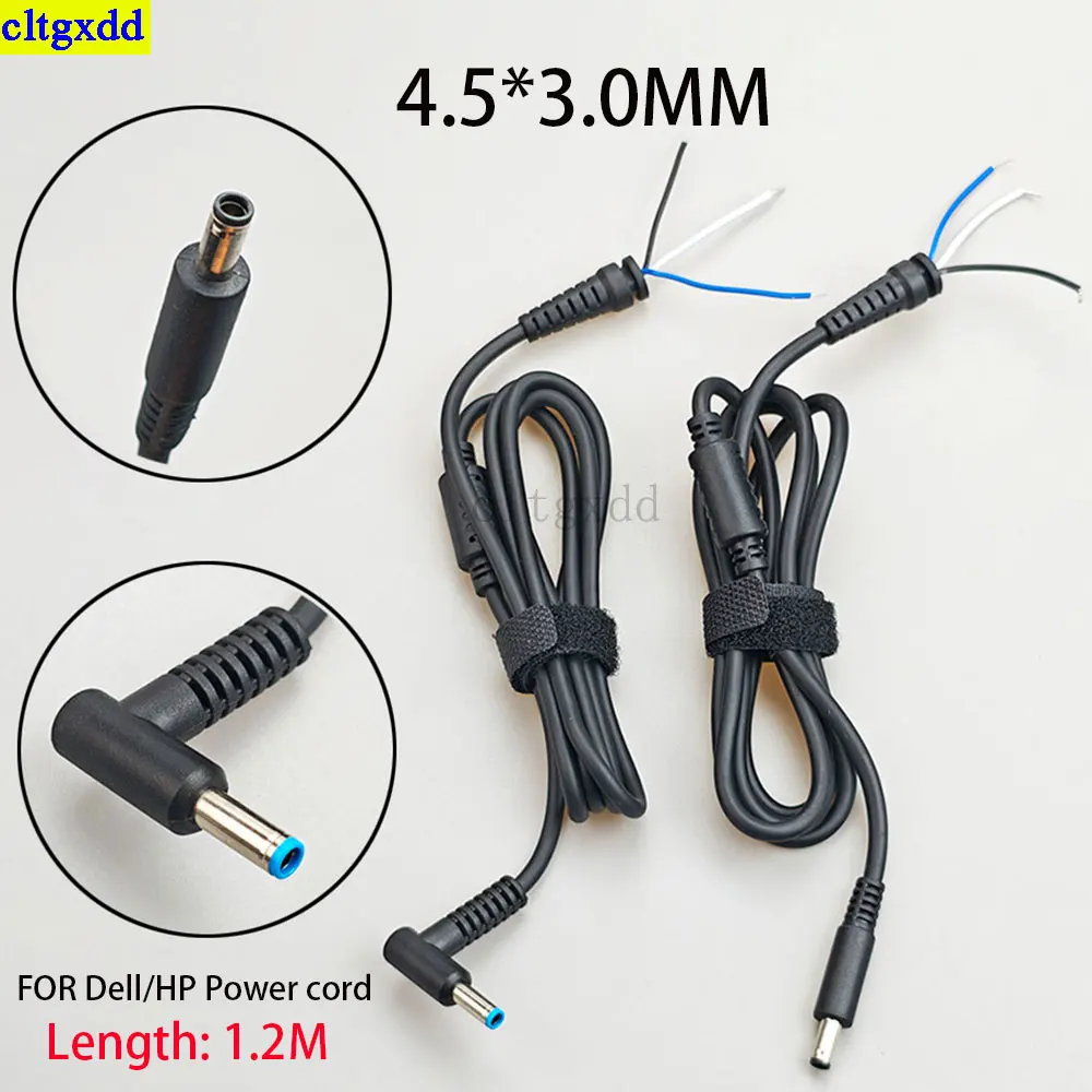 Cltgxdd 1 piece FOR DELL/HP 4.5*3.mm full copper with magnetic ring clip notebook round head power cord 3-pin 1.2 meters