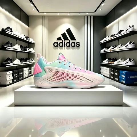 Adidas A.E. 1 Men's Low-Top Basketball Shoes in Pink, Teal, and Blue JR3915