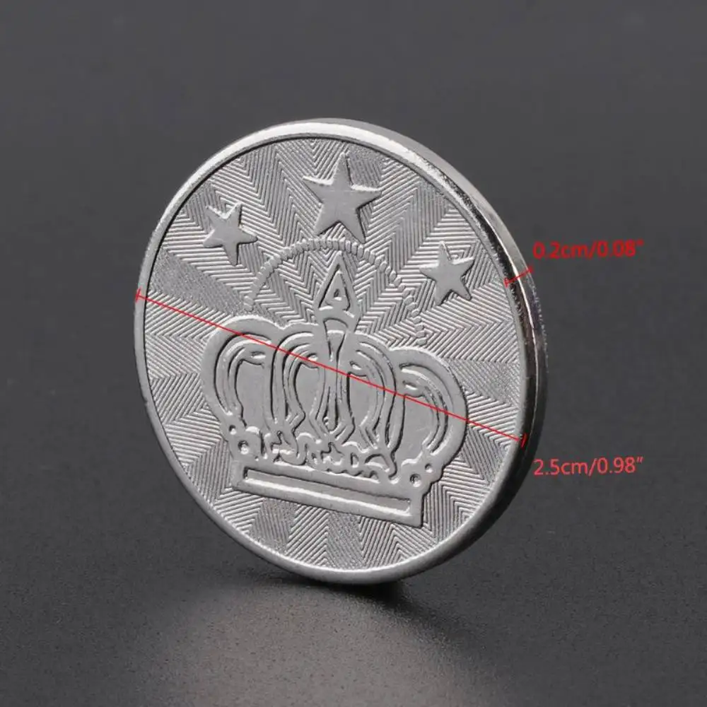 

500pcs 25*1.85mm Stainless Steel Arcade Game Coin Pentagram Crownp or 888 Tokens Instead of currency for coin acceptor