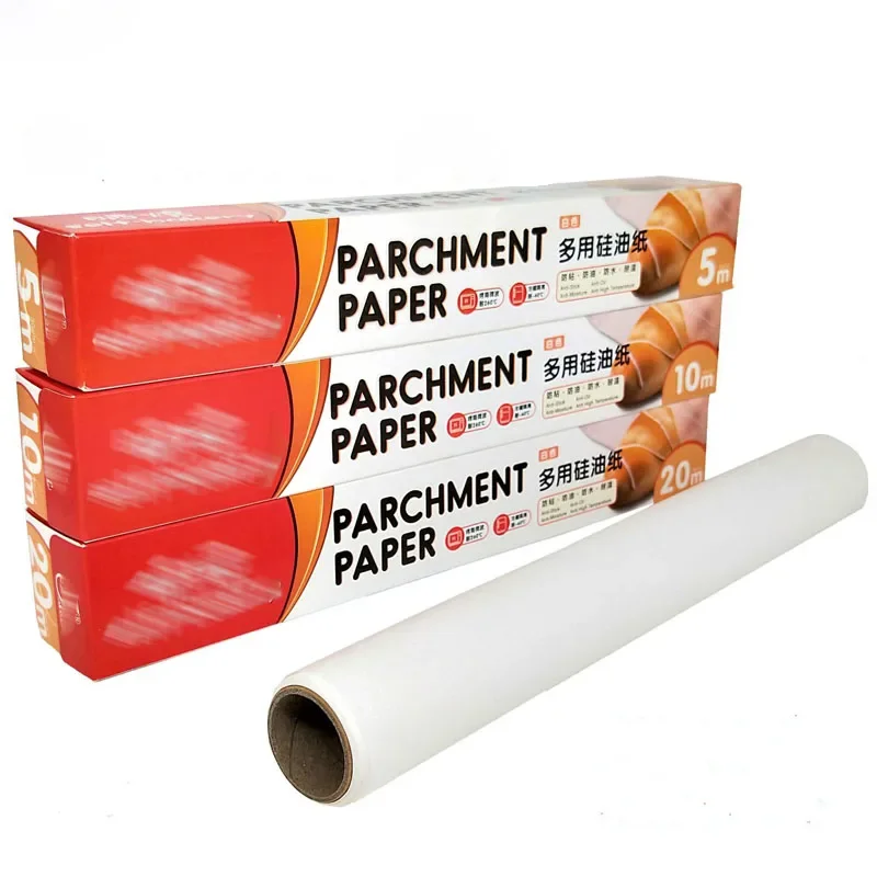 5M/10M/20M Oven Barbecue Baking Oil Paper Non Stick Double-sided Silicone Oil Paper Parchment Packing Paper Baking Accessories