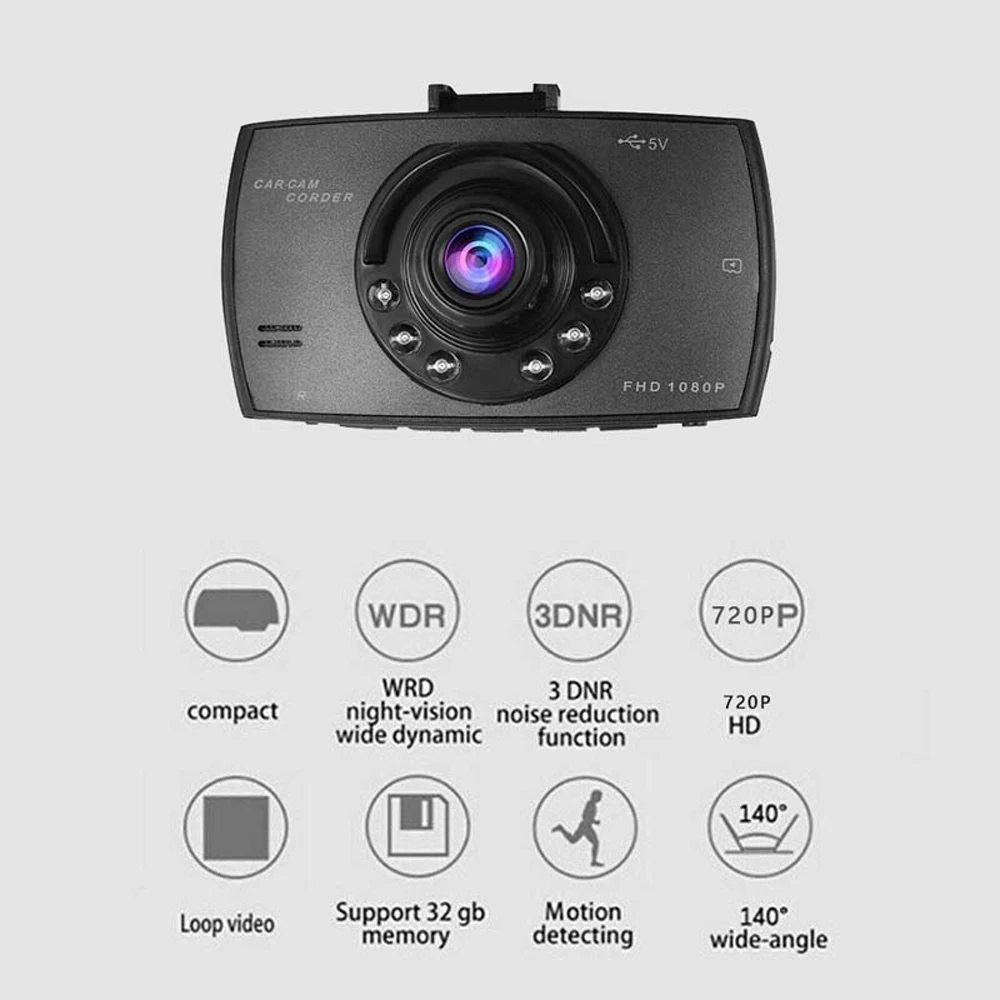 HD 1080P 360 grados Dashcam G30 coche DVR Dash Cam grabadora de conducción completa grabación de ciclo visión nocturna cámara de vídeo gran angular