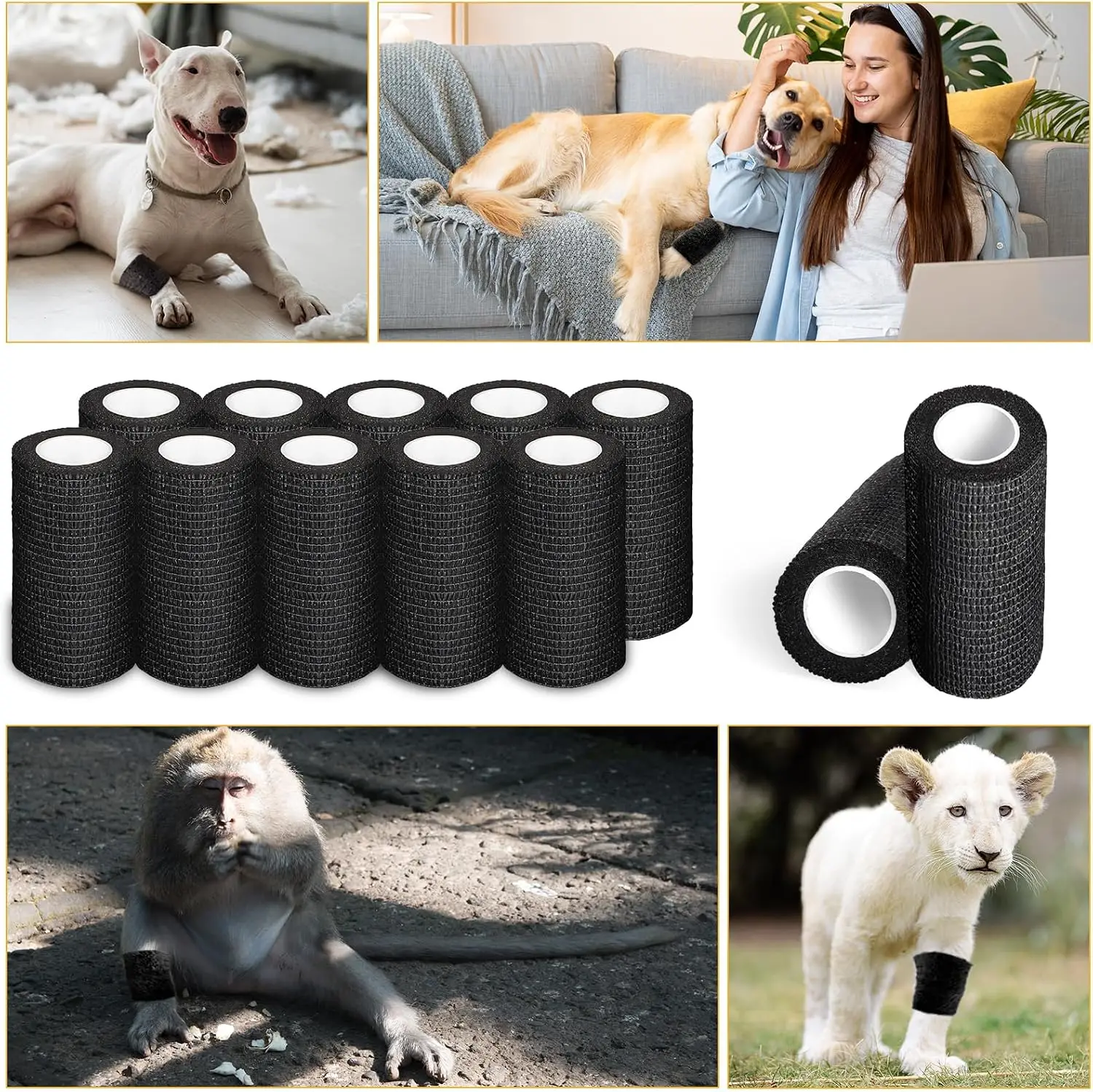 22 Rollen elastischer selbstklebender Bandage aus atmungsaktivem Stoff für Knöchel, Handgelenke, Knie