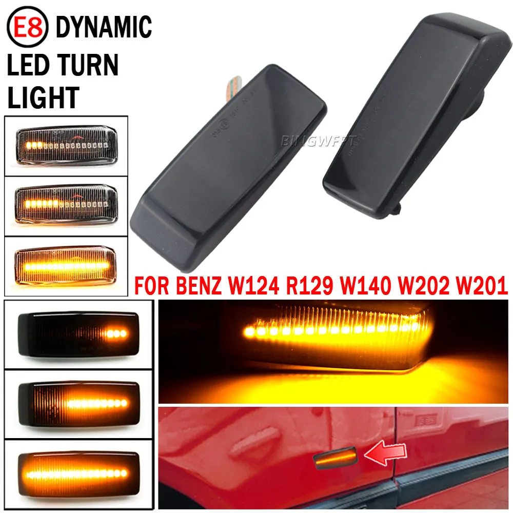 Car-styling For Mercedes-Benz C E S SL CLASS W201 190 W202 W124 W140 R129 Dynamic Turn Signal Side Marker Light