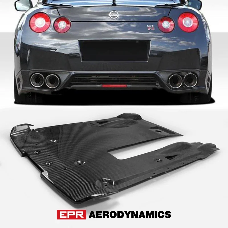 Car-styling For R35 GTR 2012 On Carbon Fiber OEM Rear Under Bottom Diffuser Glossy Fibre Finish Panel Racing Auto Body Kit Trim