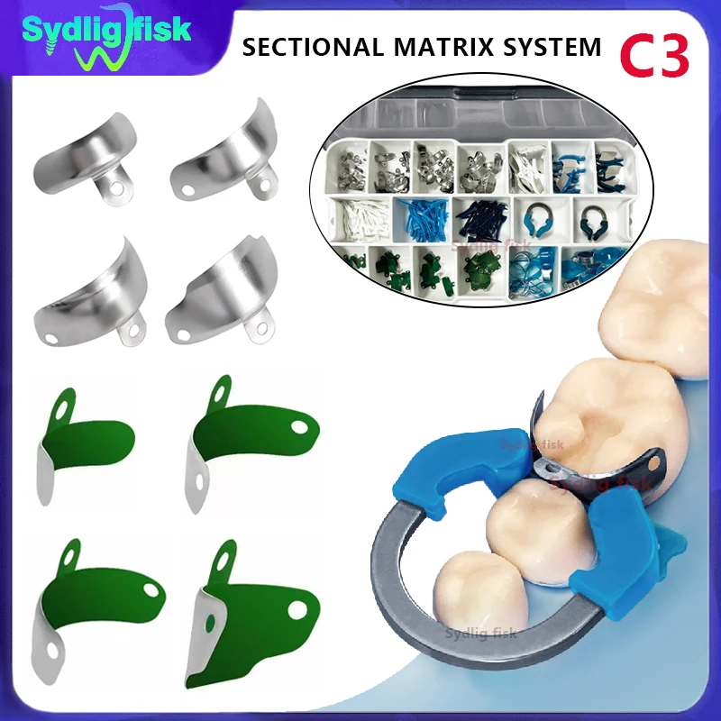 

Dental Matrix Bands Sectional Matrix System C3 Metal Matrices Clamping Ring Dental Tulwar wedges Clamp Forceps Dentistry Tools