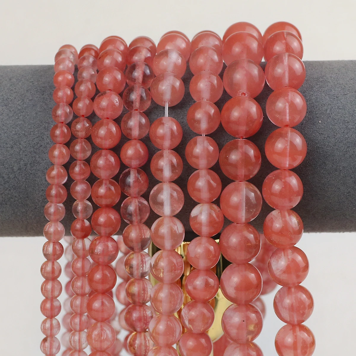 6/8/10/12mm Natural Watermelon Red Agate Round Beads Translucent Stone Loose Beads for DIY Necklace Bracelet Jewelry Marking