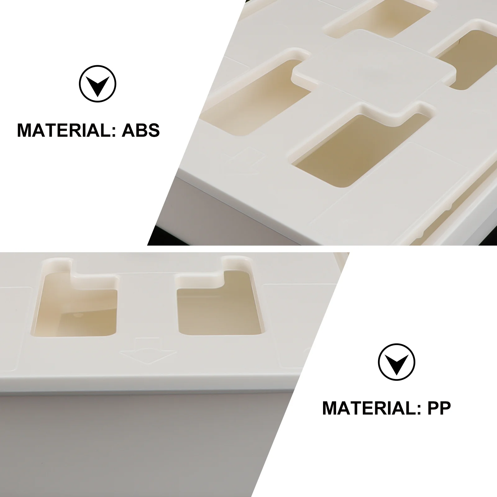 1 قطعة منظم سفلي للمكتب المخفي أبيض مقاس M صندوق تخزين ABS PP غطاء حامل أشتات تصميم طاولة مكتبية عملية تحت